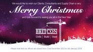 Merry Christmas and Office Closure Dates From Britcon 